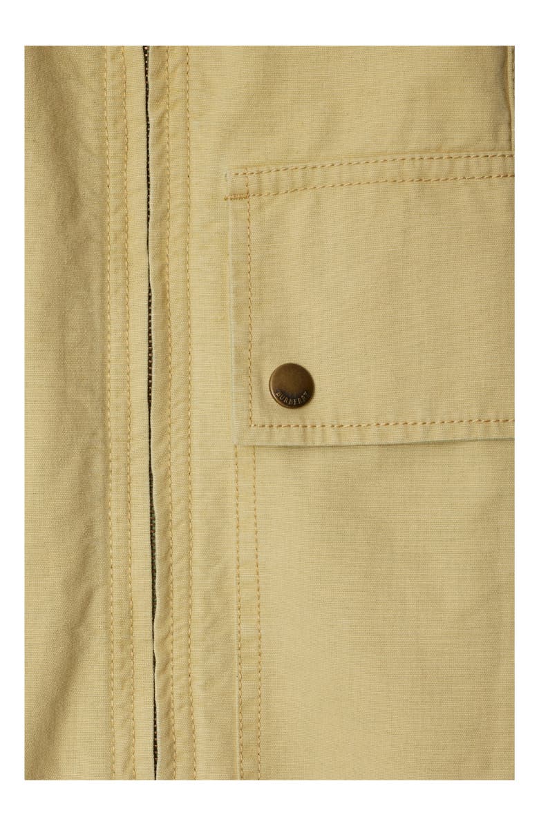 Burberry Cotton Linen Zip Trousers, Alternate, color, Hay/Artichoke