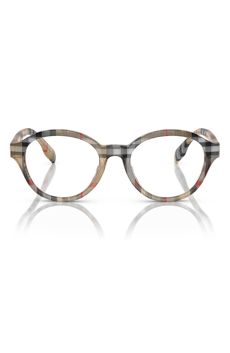 Burberry 48mm Phantos Optical Glasses, Main, color, Vintage Check / Demo Lens