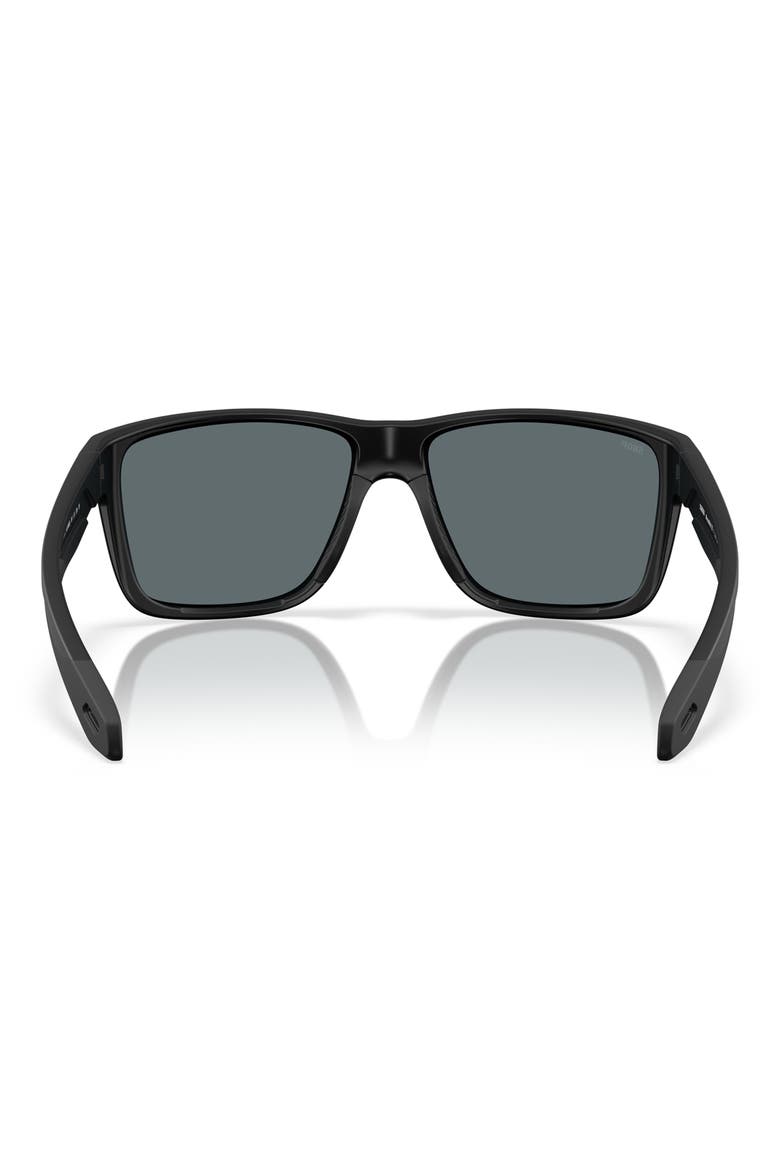 Broadbill II 58mm Polarized Rectangular Sunglasses, Alternate, color, MATTE BLACK/ BRIGHT BLUE