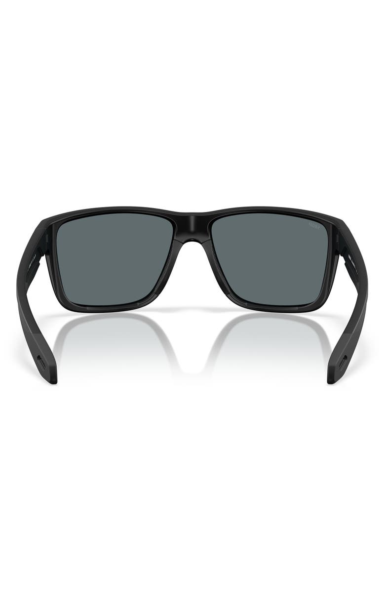 Costa Del Mar Broadbill II 58mm Polarized Rectangular Sunglasses, Alternate, color, Matte Black/ Bright Blue