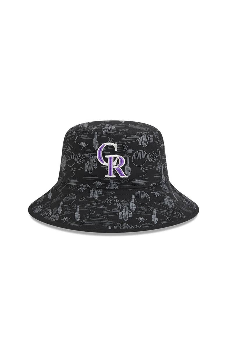 New Era Youth New Era  Black Colorado Rockies 2025 Spring Training All Over Print Bucket Hat, Alternate, color, Black