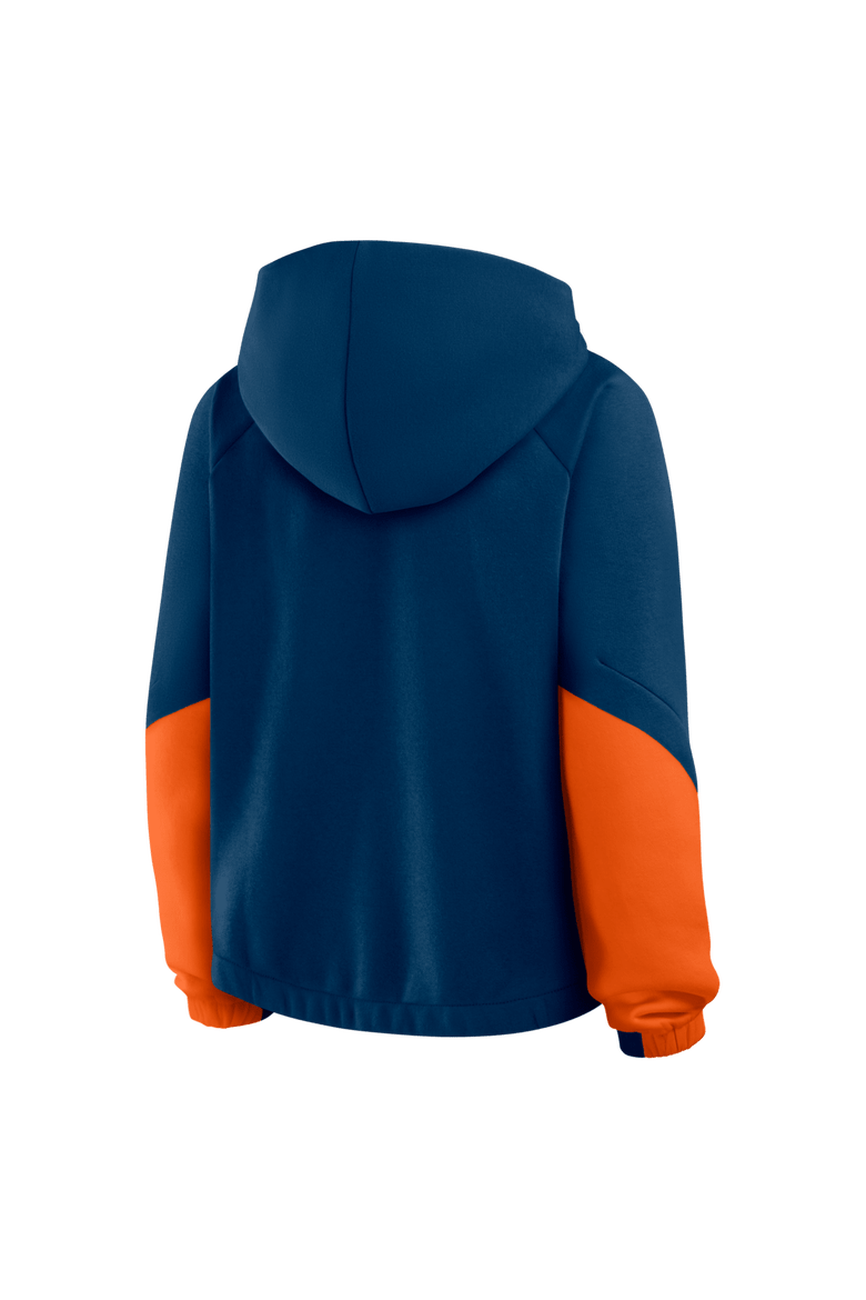 Women's Fanatics Navy Chicago Bears Oversized Redzone Bubble Screen Pullover Hoodie, Alternate, color, Navy