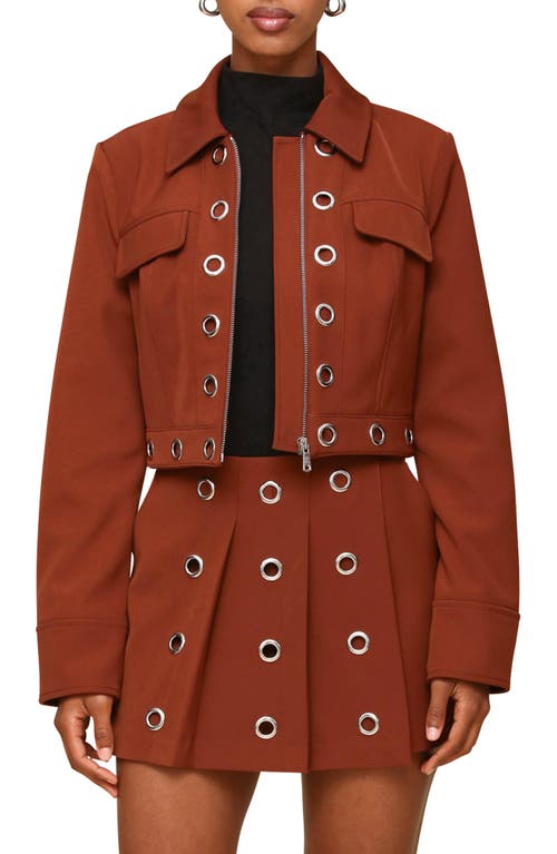 Avec Les Filles Grommet Crop Jacket In Rust