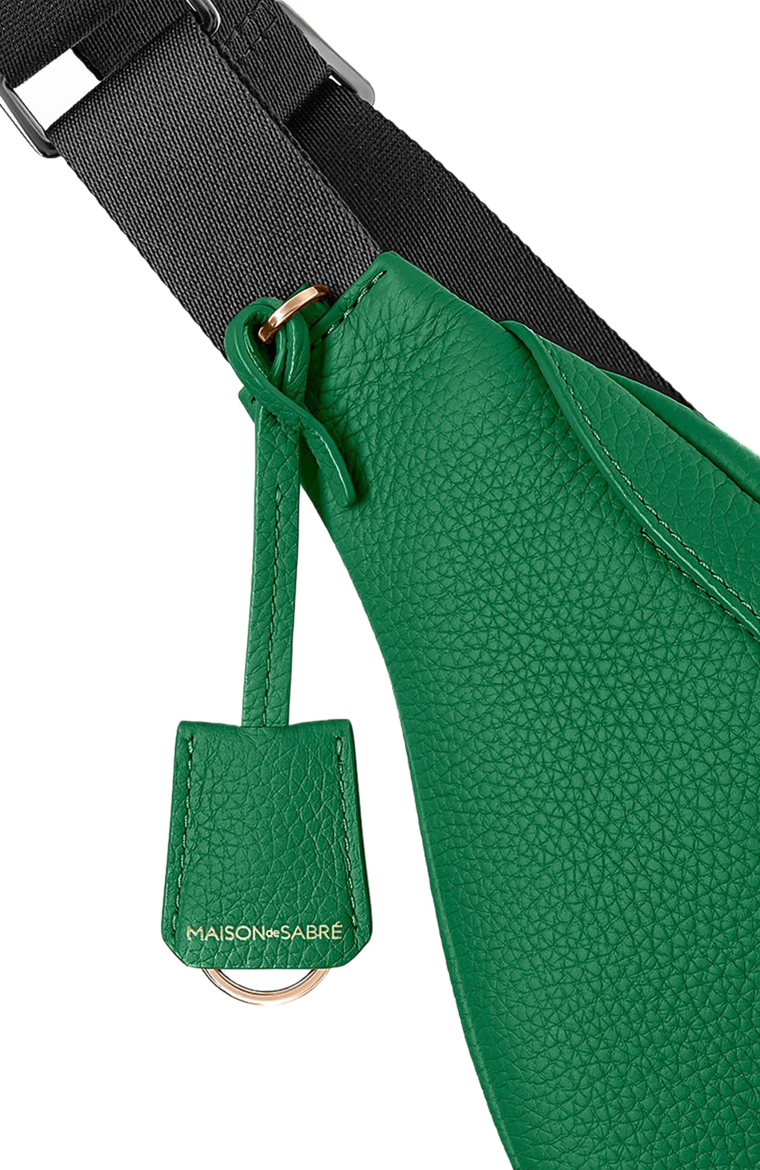 Leather Sling Bag, Alternate, color, Emerald Green