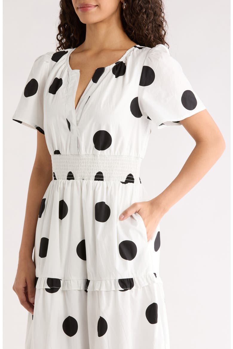 Haylie A-Line Dress, Alternate, color, WHT-BLKDOT