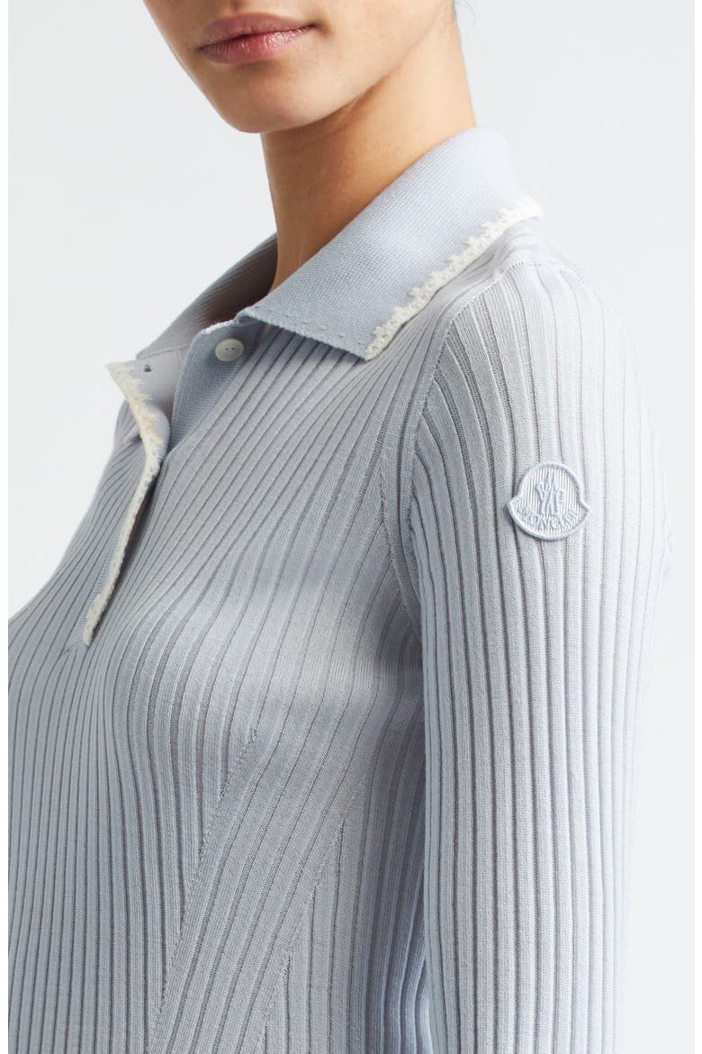 Long Sleeve Virgin Wool Polo, Alternate, color, LIGHT BLUE