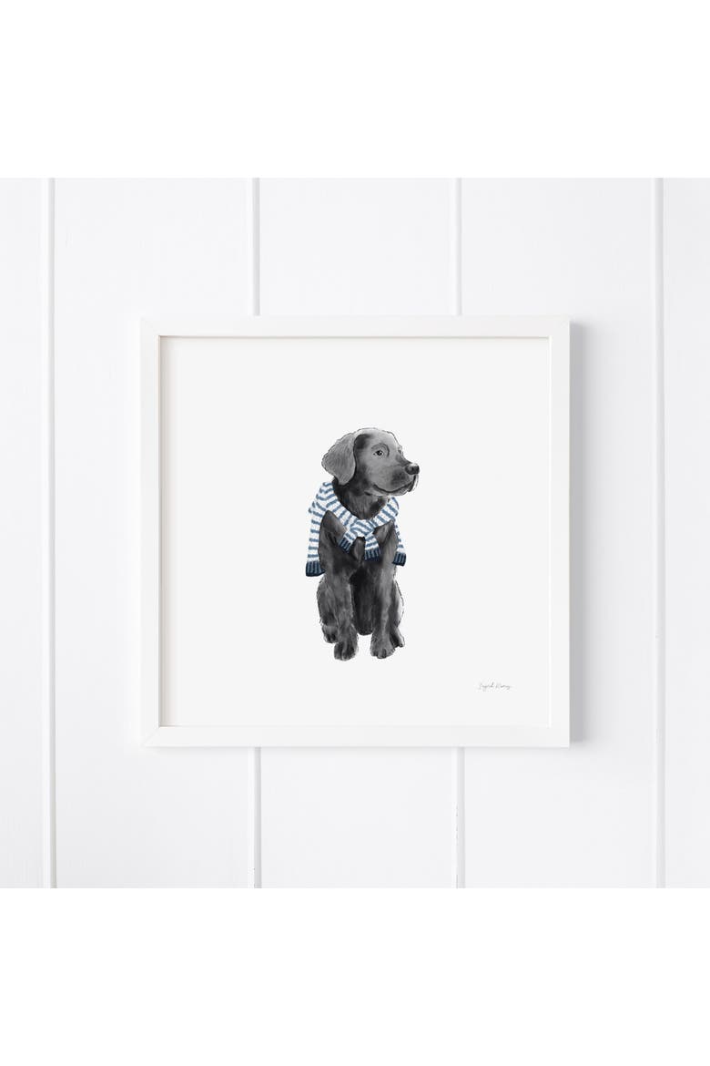 Preppy Black Lab Framed Museum Quality 12" x 12" Art Print, Main, color, Multicolored