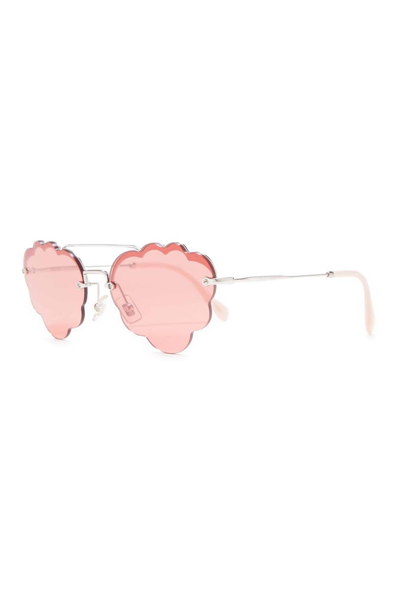 58mm Irregular Fashion Sunglasses, Alternate, color, GREY PINK