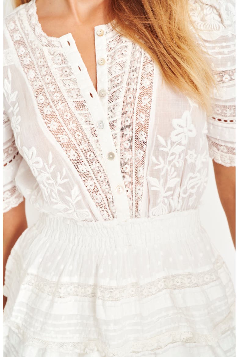 Quincy Tiered Minidress, Alternate, color, WHITE