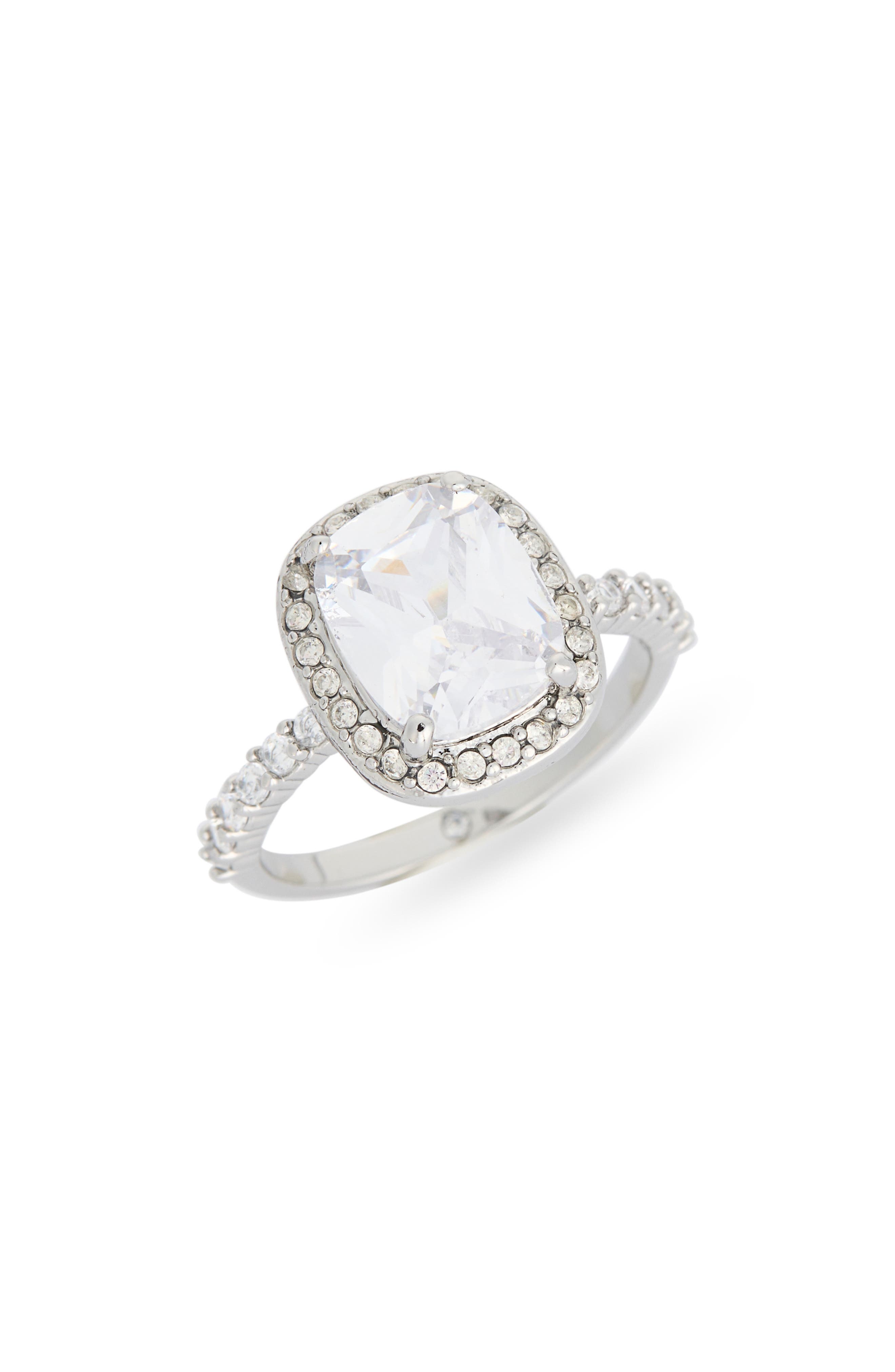 NORDSTROM RACK Cushion Cut Cubic Zirconia Halo Ring