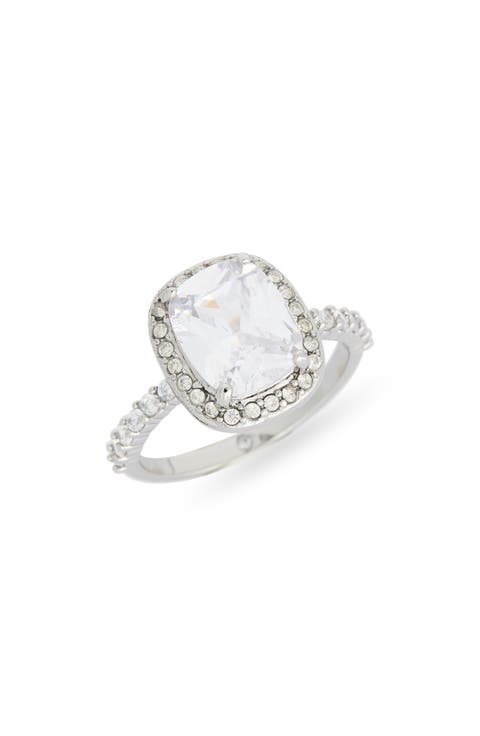 Cushion Cut Cubic Zirconia Halo Ring