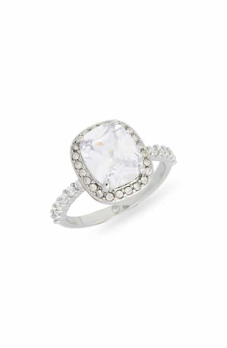 NORDSTROM RACK Cushion Cut Cubic Zirconia Halo Ring