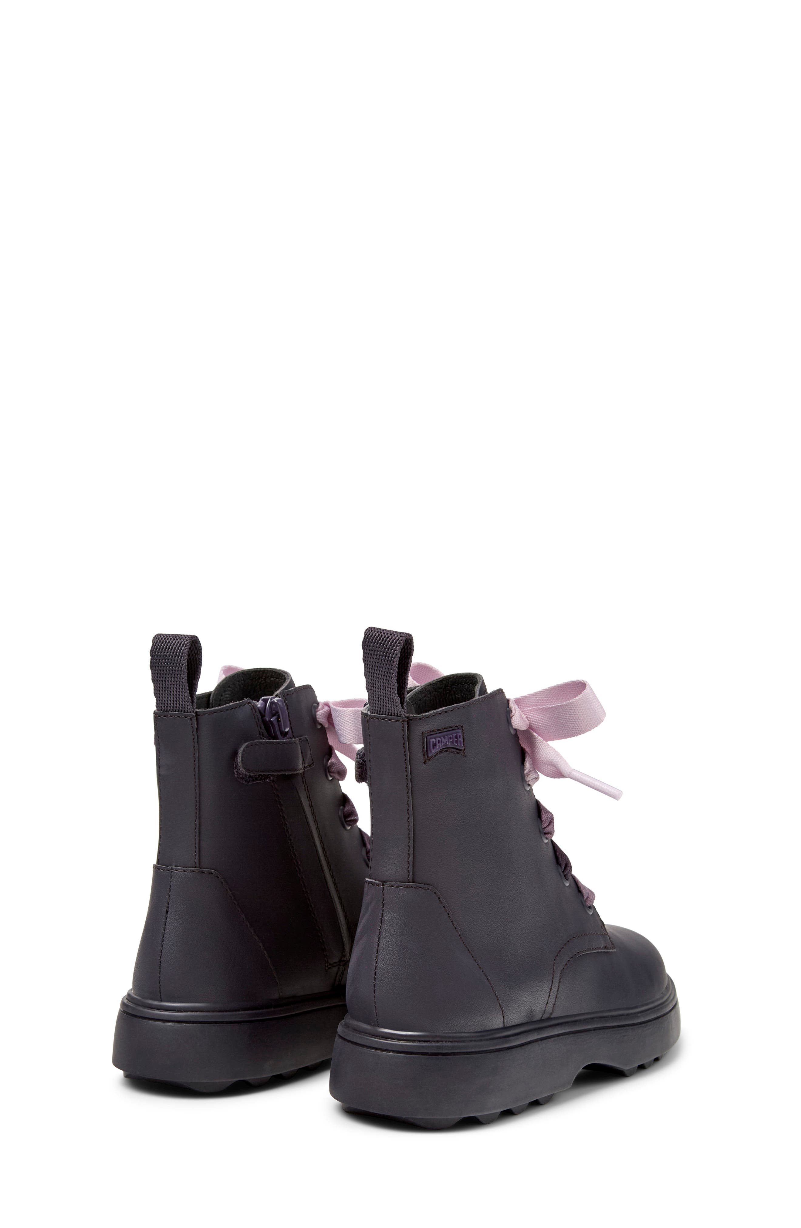 Camper Kids' Norte Combat Boot, Alternate, color, Black/ Dark Purple