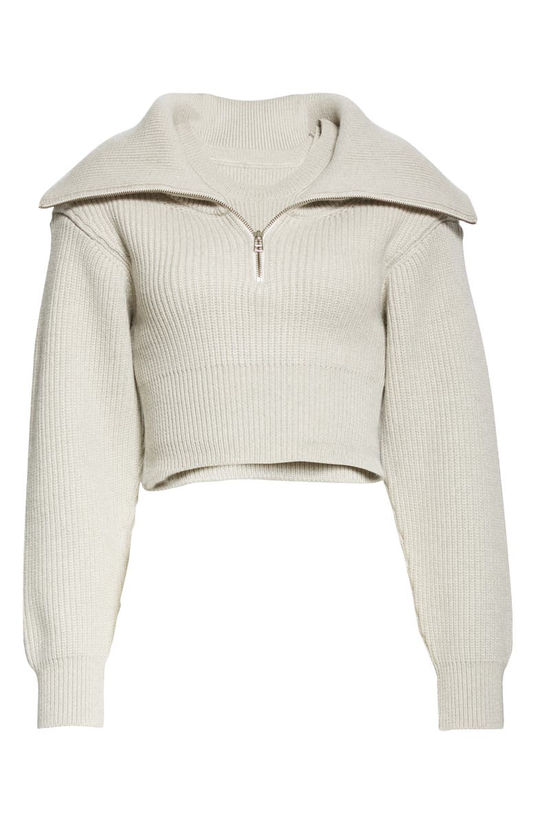 Jacquemus Risoul Merino Wool Layered Crop Sweater, Alternate, color, 