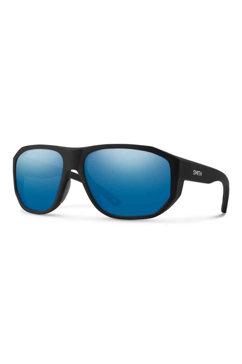 Outrigger 61mm ChromaPop™ Polarized Sunglasses, Alternate, color, MATTE BLACK / BLUE MIRROR