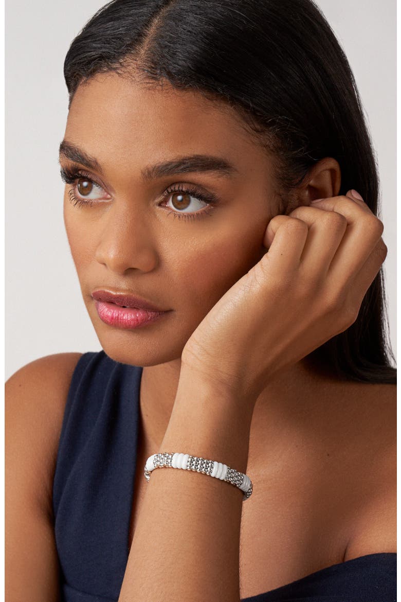 White Caviar Station Rope Bracelet, Alternate, color, WHITE