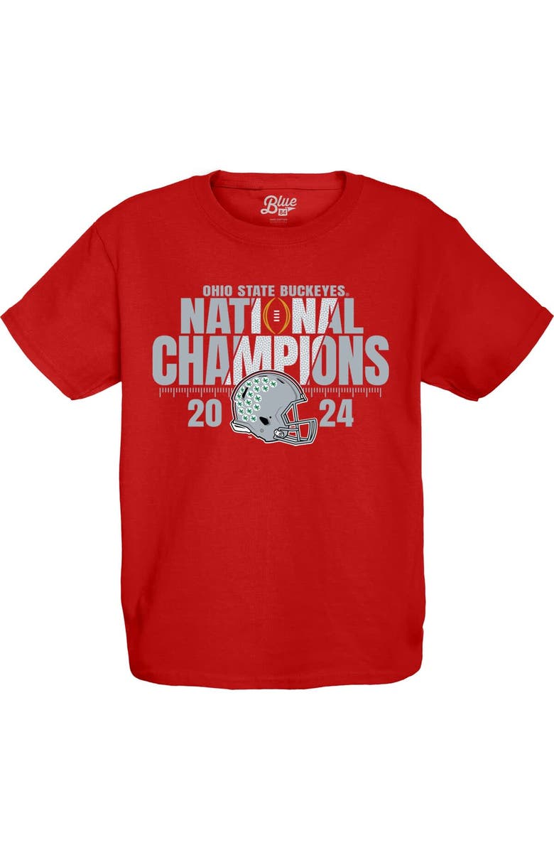 BLUE 84 Youth Blue 84 Scarlet Ohio State Buckeyes College Football Playoff 2024 National Champions Fall Apart T-Shirt, Alternate, color, Scarlet