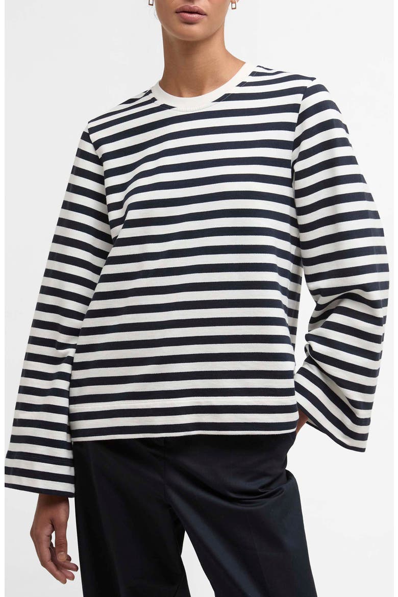 Layla Stripe Sweatshirt, Main, color, CLOUD/ DARK NAVY STRIPE