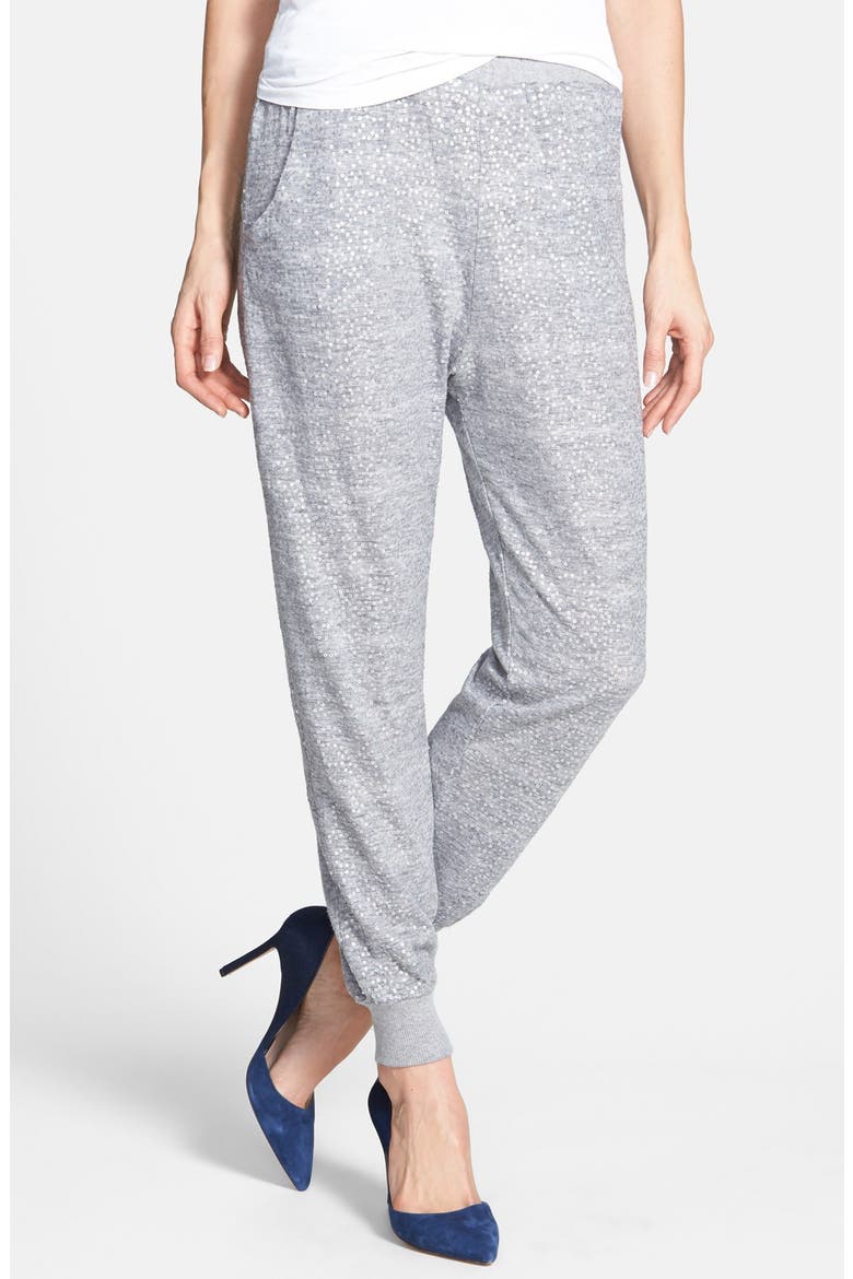 Sequin Track Pants, Main, color, GREY