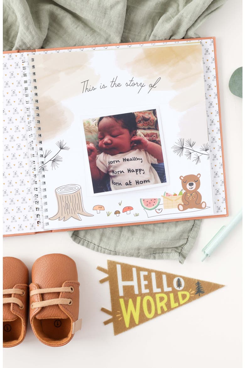 'Baby's First Year' Teddy Bear's Picnic Memory Book, Alternate, color, RUST