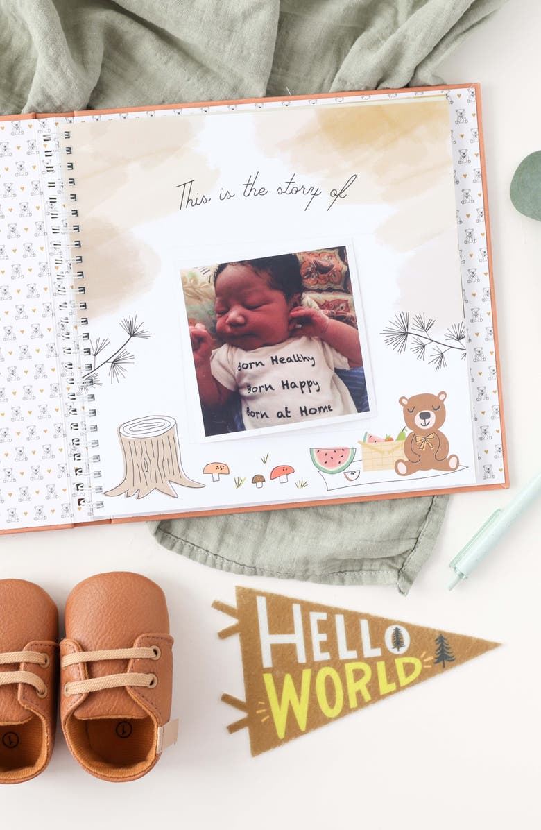 Lucy Darling 'Baby's First Year' Teddy Bear's Picnic Memory Book, Alternate, color, Rust