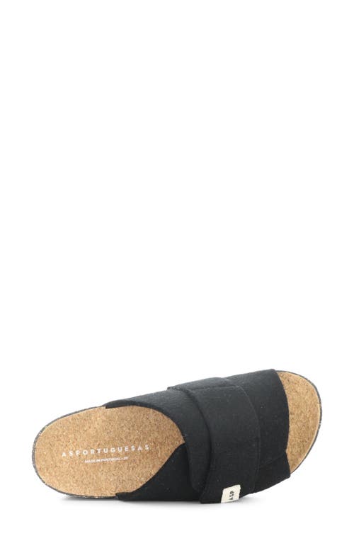 Fly London Clavi Wool Felt Slide Sandal In Black