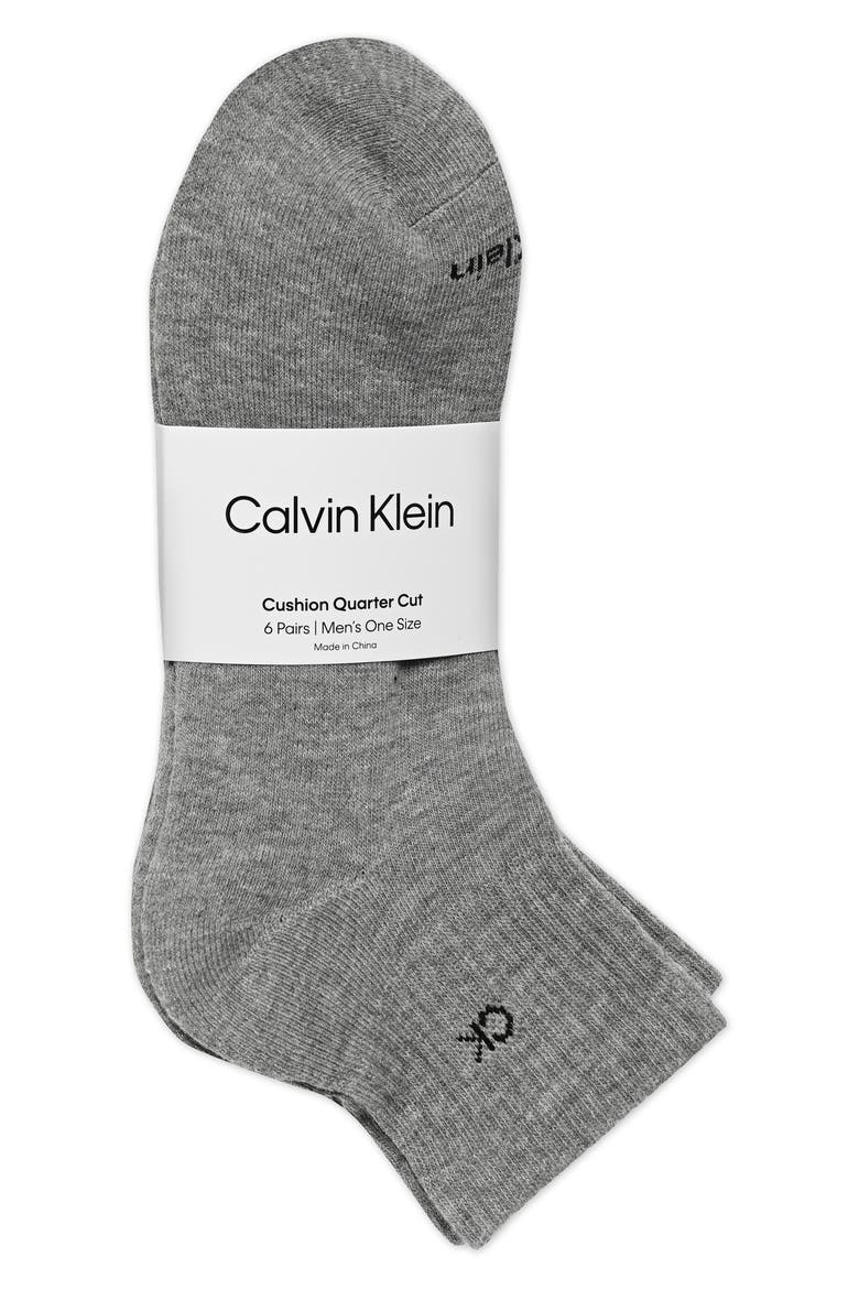 6-Pack Quarter Cut Socks, Alternate, color, GREY