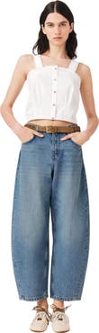 maje Crop top with lace trim