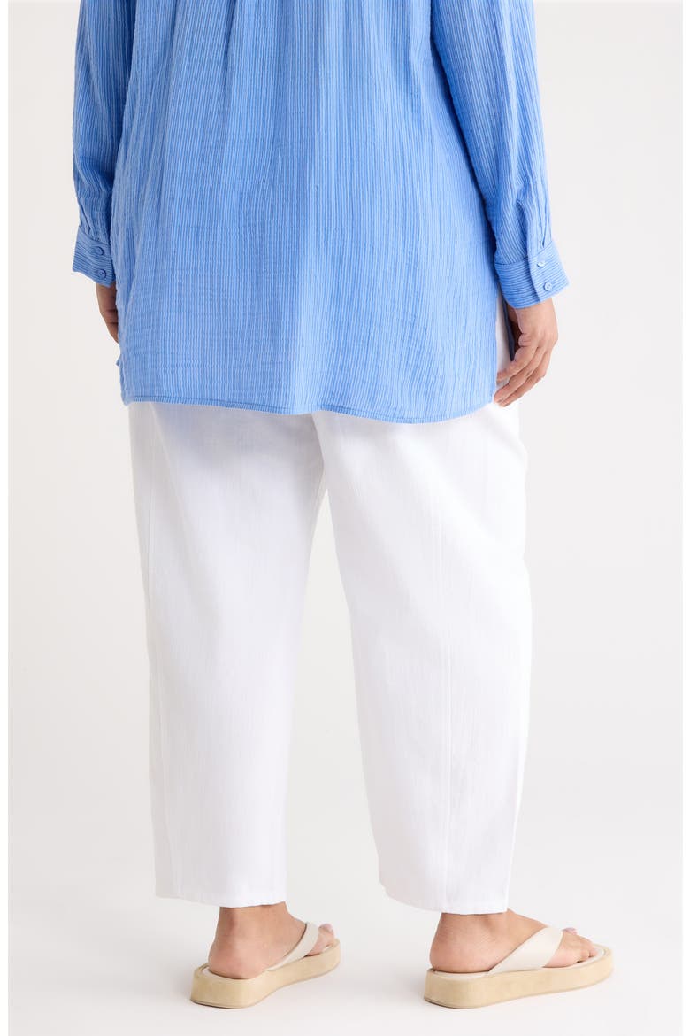 Stretch Organic Cotton & Organic Linen Ankle Lantern Pants, Alternate, color, WHITE