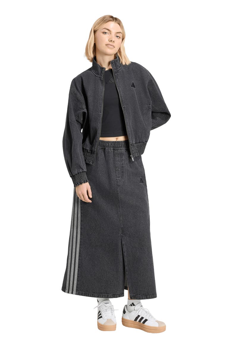 Washed Denim Jacket, Alternate, color, BLACK