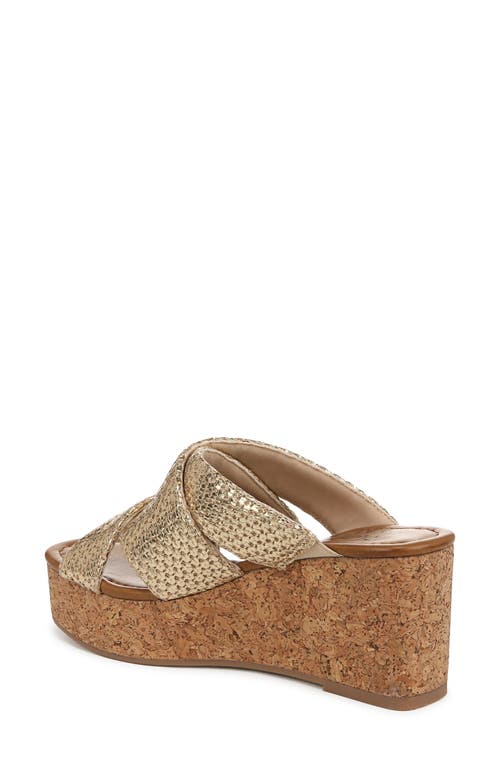 Blowfish Malibu Abi Woven Wedge Sandal In Gold Faux Raffia