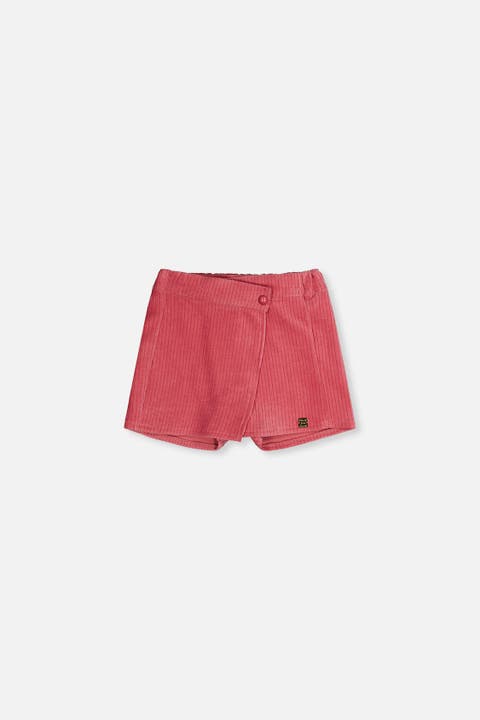 Corduroy Built-In Shorts Elastic Waist Skort