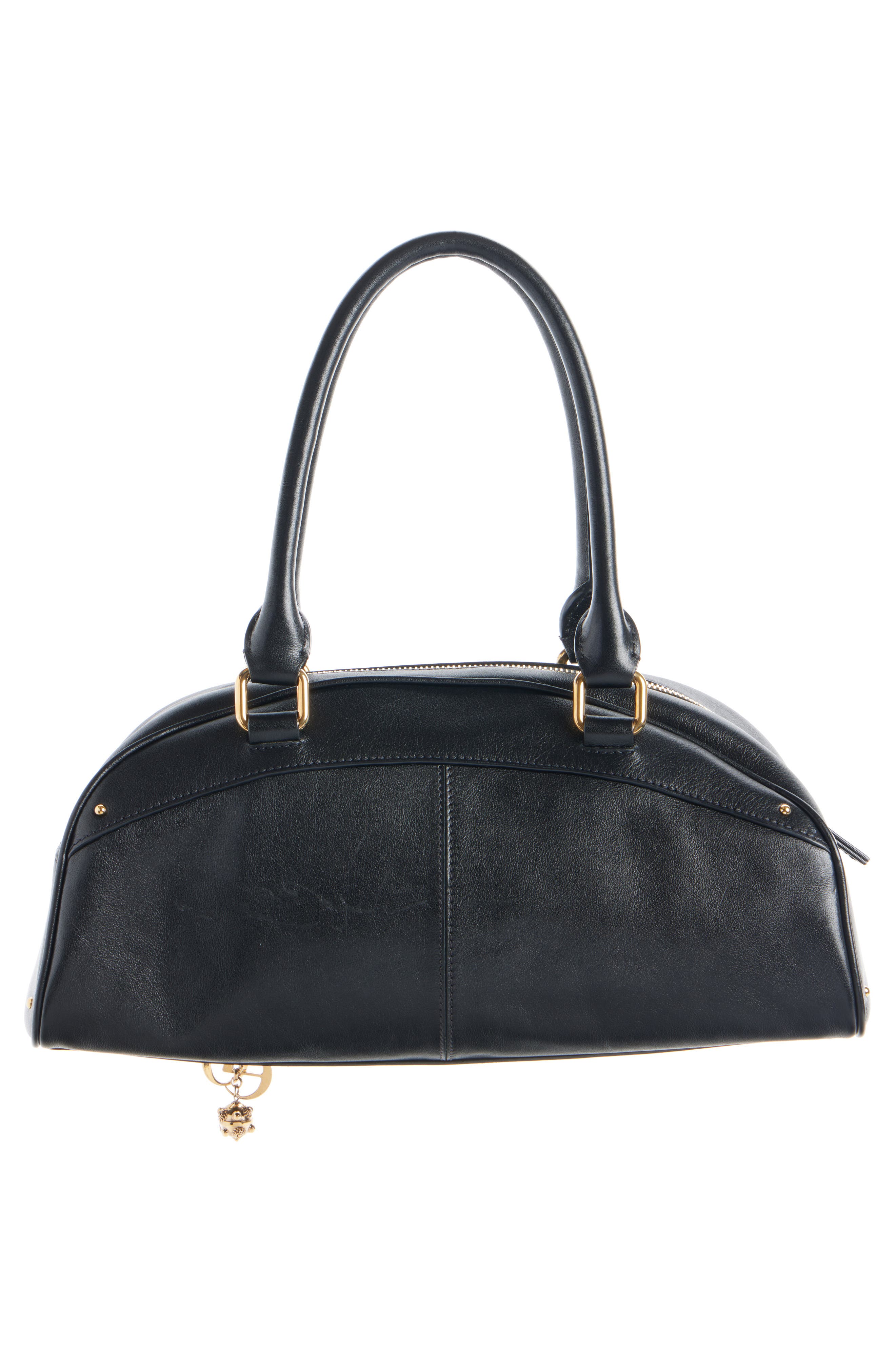 Chloé Bowling Leather Handheld Bag, Alternate, color, Black