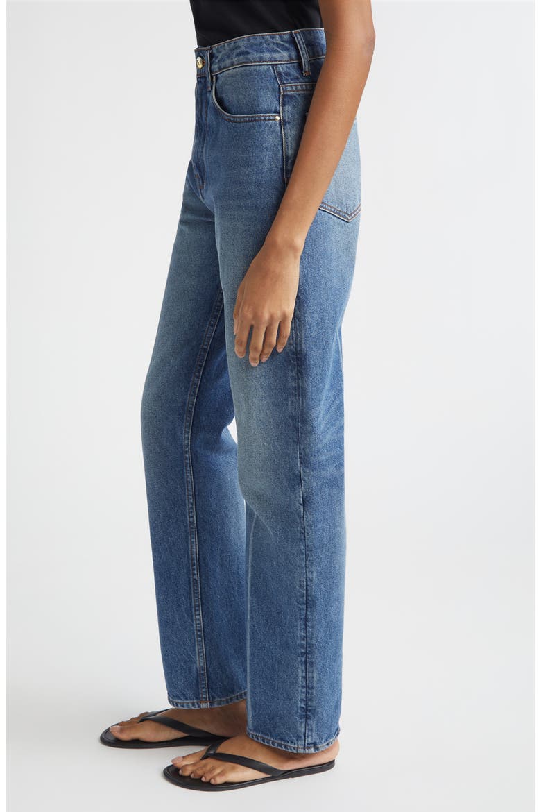 Noon High Waist Straight Leg Jeans, Alternate, color, SALT W CREASE