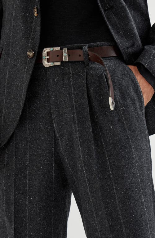 Brunello Cucinelli Leisure Fit Trousers With Double Pleats In Gray