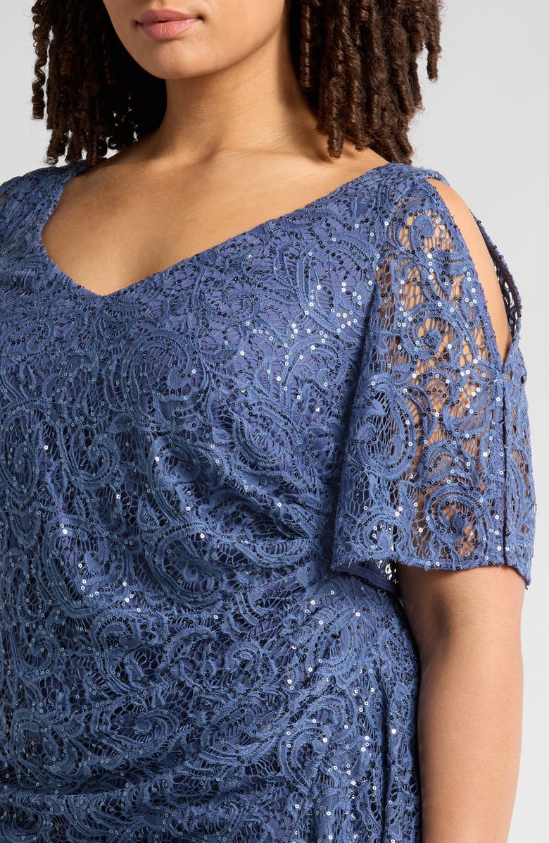 Alex Evenings Stretch Sequin Lace Gown, Alternate, color, 