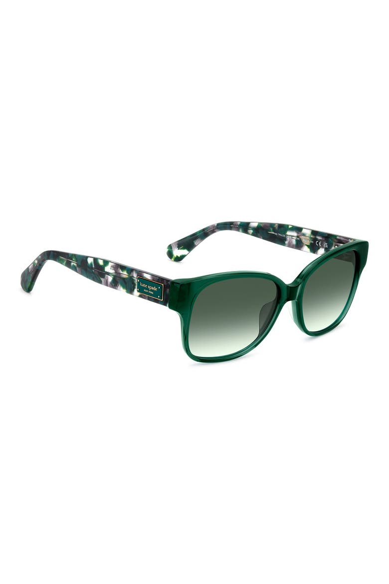 trulee 55mm gradient square sunglasses, Alternate, color, GREEN/ GREEN SHADED