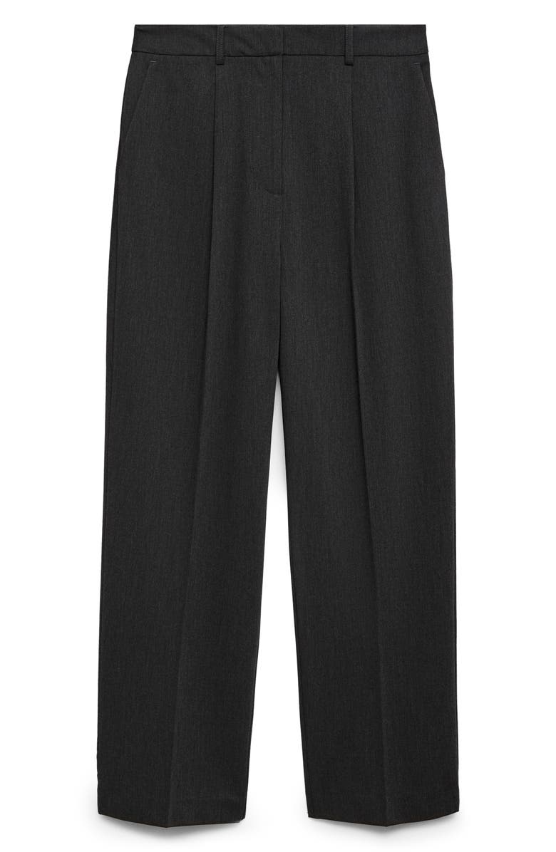 MANGO Pleated Straight Leg Ankle Pants, Alternate, color, 