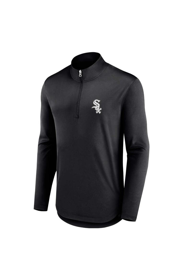 Men's Fanatics Black Chicago White Sox Quarterback Quarter-Zip Top, Alternate, color, Black