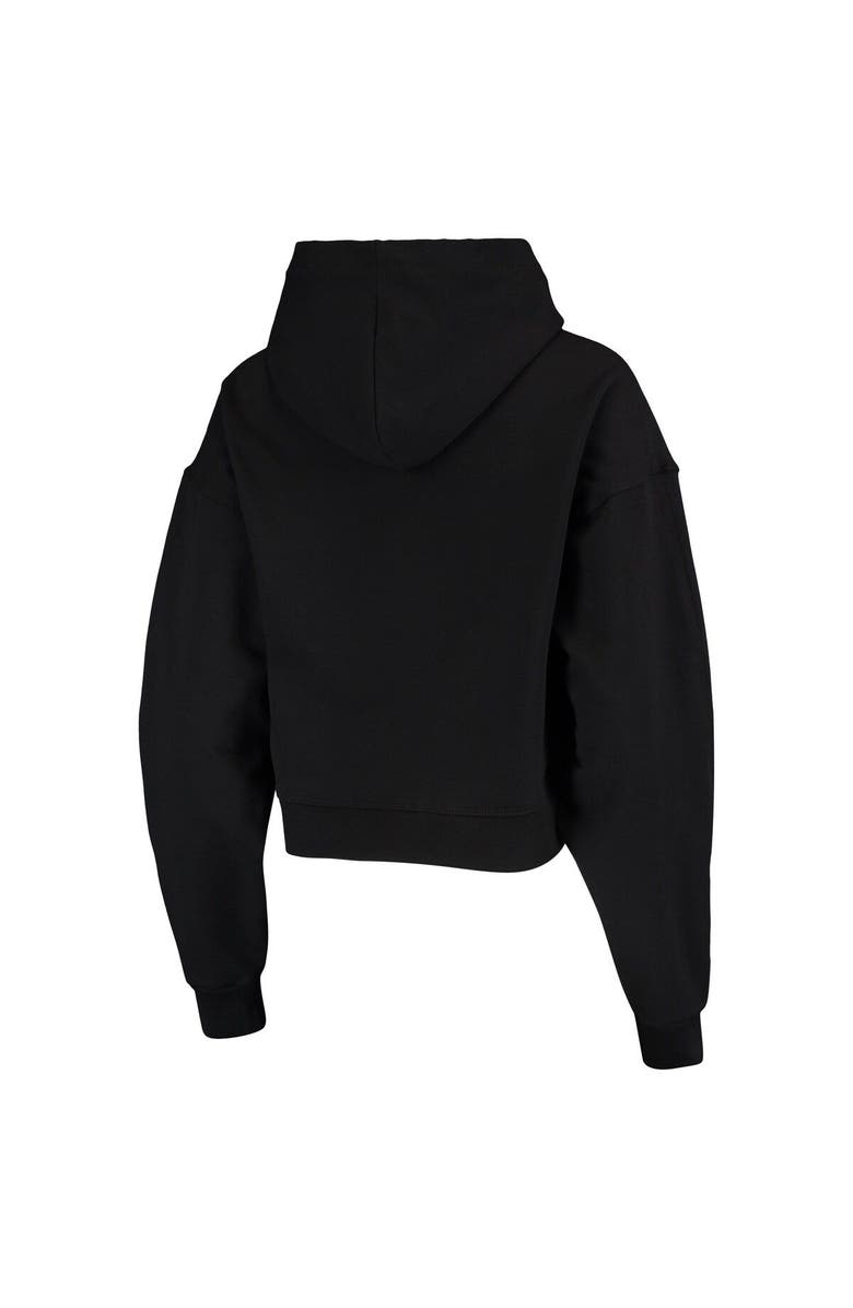 LUSSO Women's Lusso Black Golden State Warriors Layla World Tour Cropped Pullover Hoodie, Alternate, color, Black