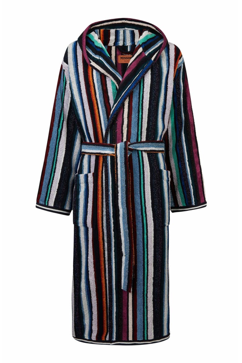 Chandler Cotton Terry Bathrobe With Lurex, Alternate, color, Blue