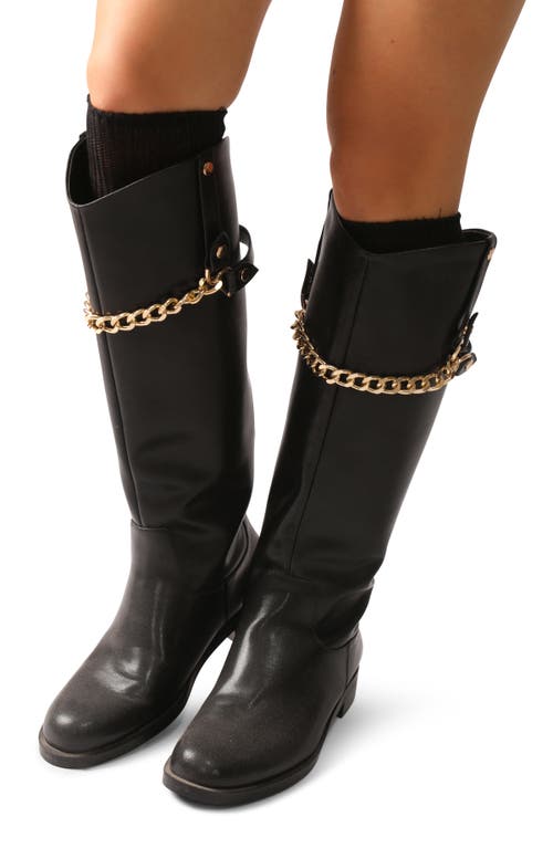 Belle & Bloom End Game Tall Solid Tube Socks In Black