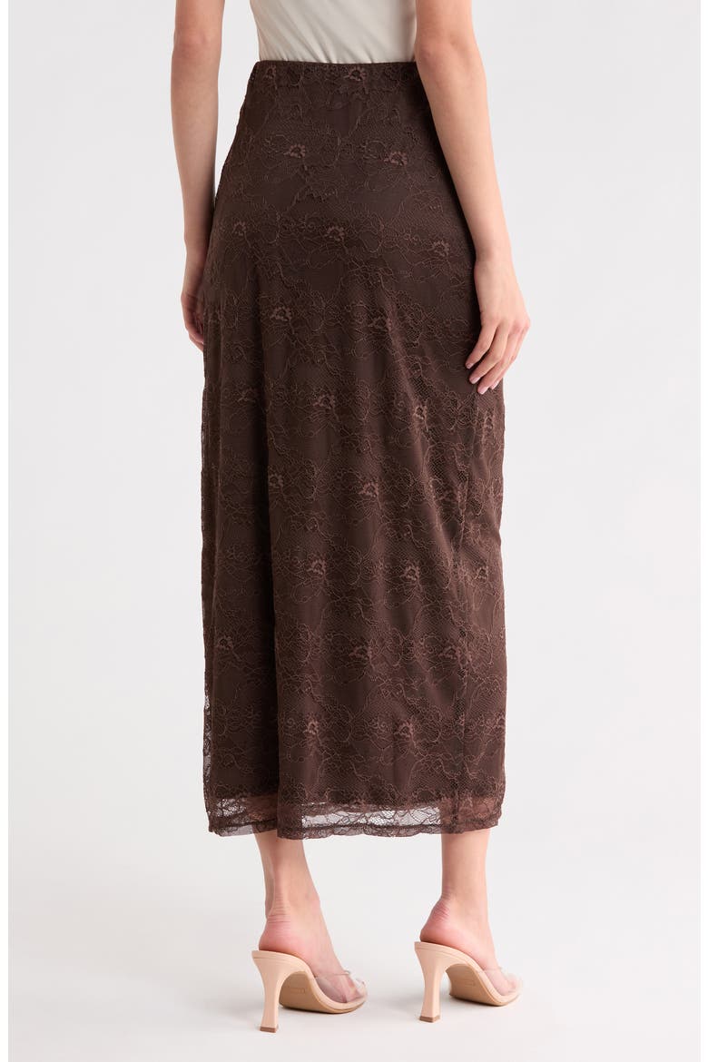 Floral Lace Midi Skirt, Alternate, color, CALL ME CHOCOLATE