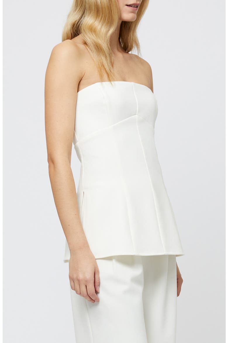 Azra Strapless Twill Top, Alternate, color, PORCELAIN CREAM