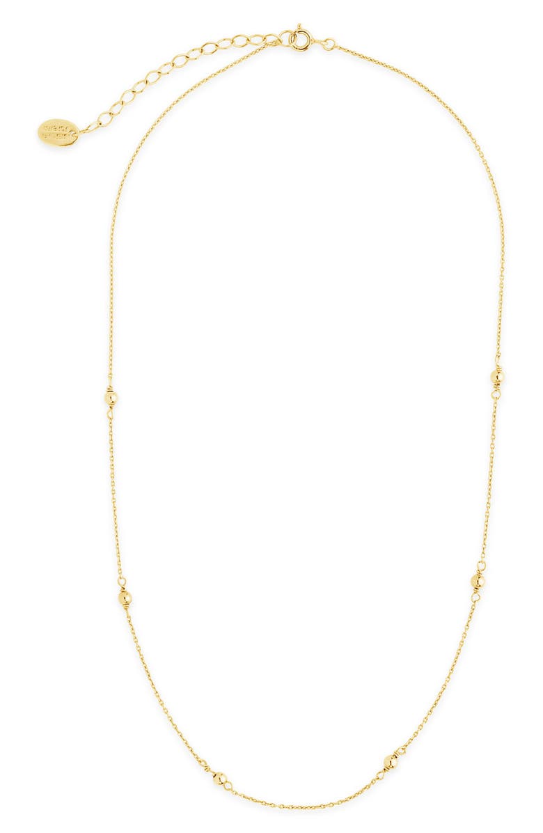 Sterling Forever Beaded Necklace, Alternate, color, Gold