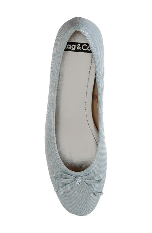 Rag & Co Women's Agshin Metallic Ballet Flats Baby Blue In Baby Blue