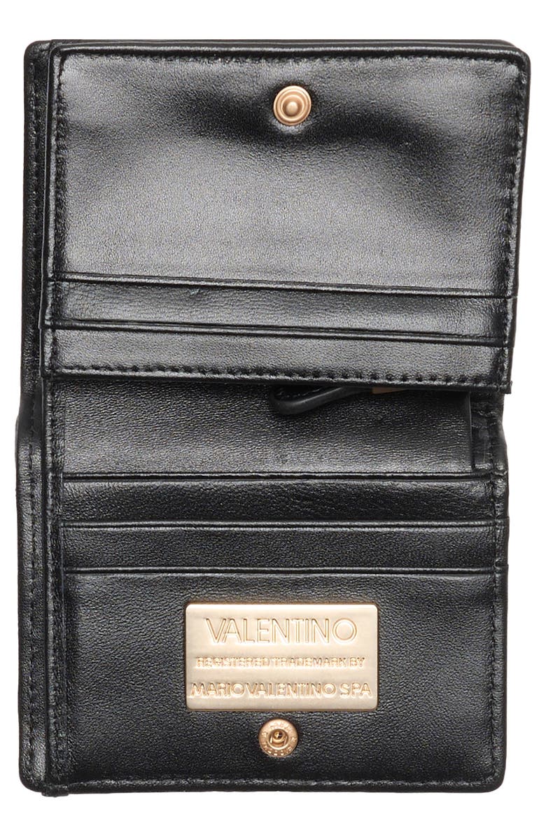 VALENTINO BY MARIO VALENTINO Nero Sauvage Quilted Leather Wallet, Alternate, color, 