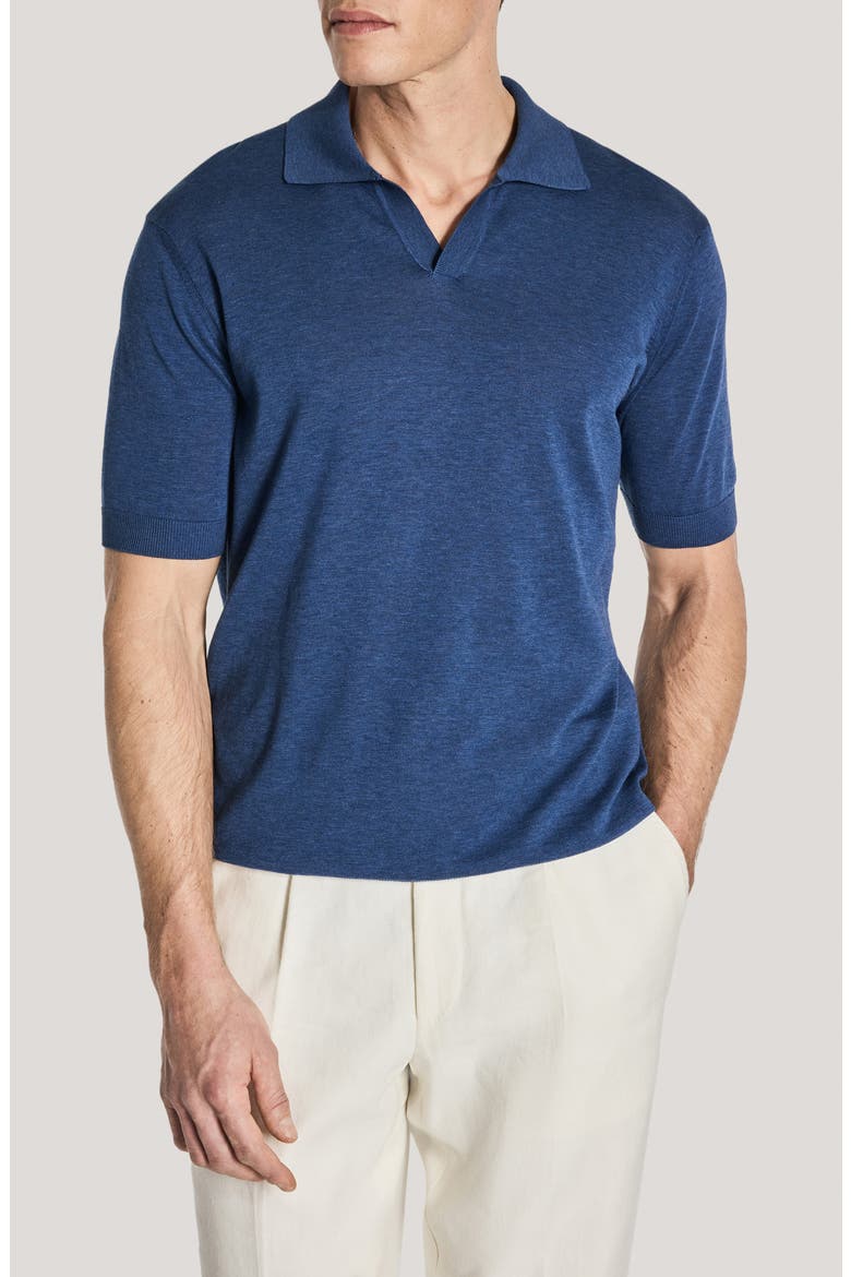 Johnny Collar Polo, Main, color, DENIM