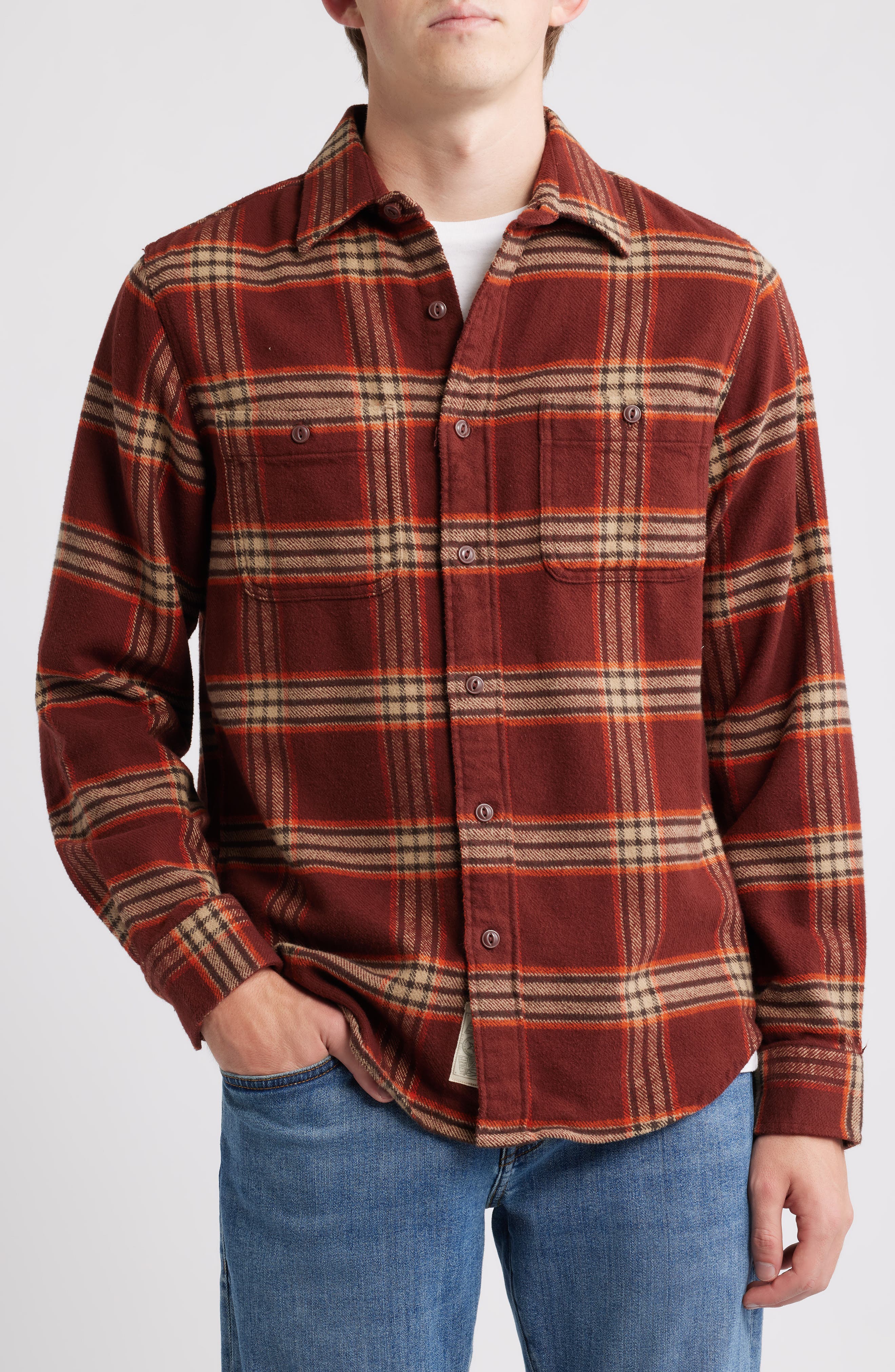 Plaid Flannel Button-Up Work Shirt - image 2