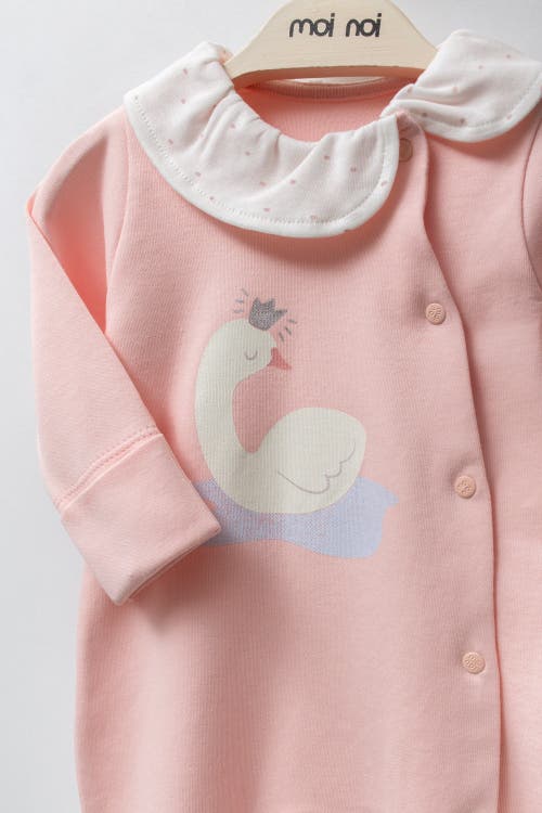 Moi Noi Swan One-piece Set In Pink
